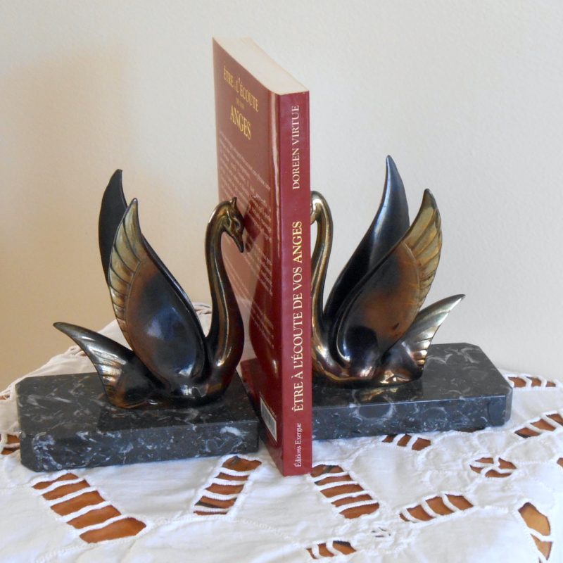 Serre-livre - motif CYGNES