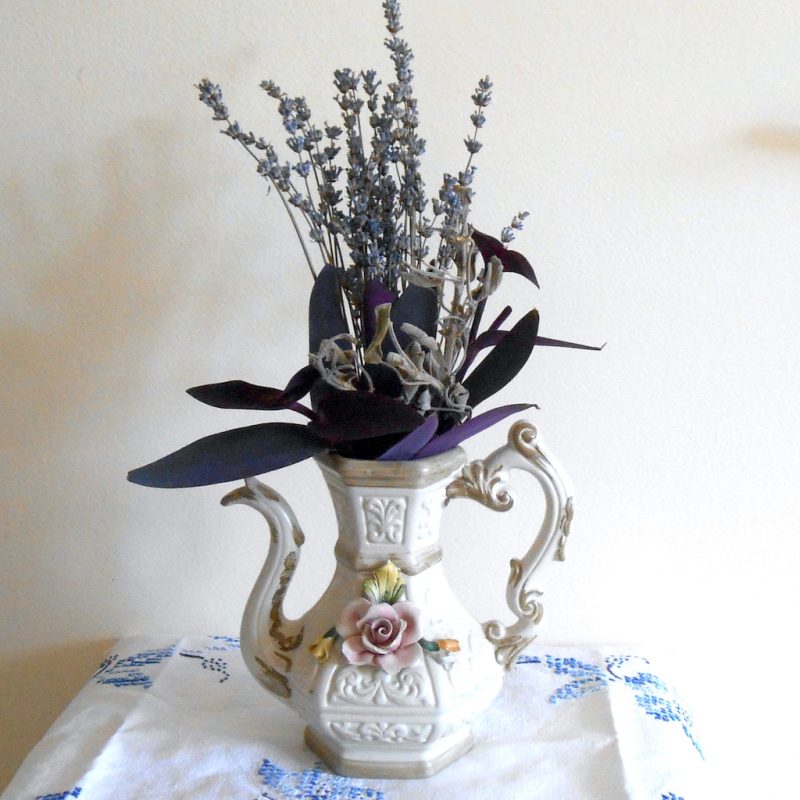 Pot - Décor fleurs HEXAGONE