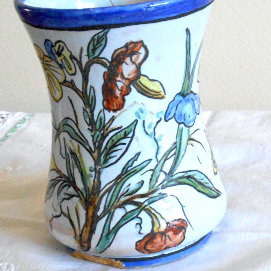 Pot - Grès BLEU fleurs – Image 3