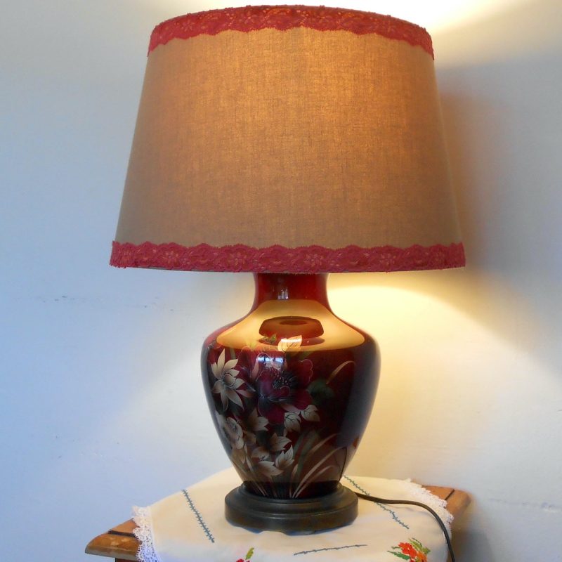 Lampe - Bordeaux fleurs