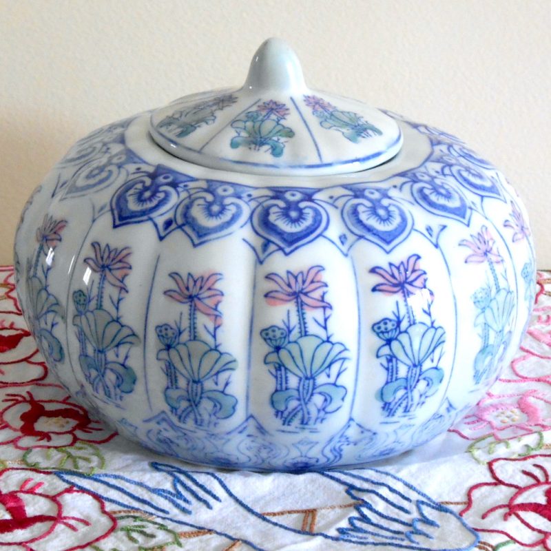 Bonbonnière citrouille bleue