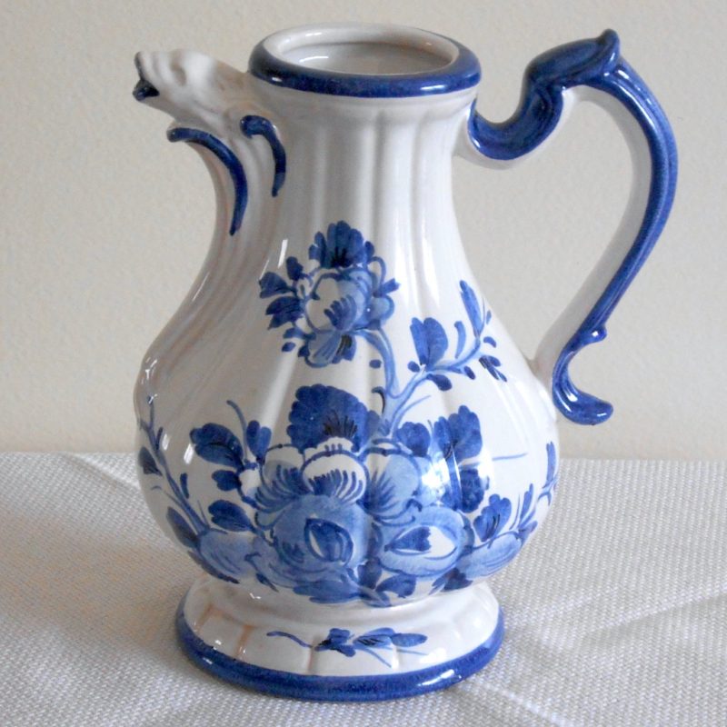Pichet - atypique fleurs bleu blanc