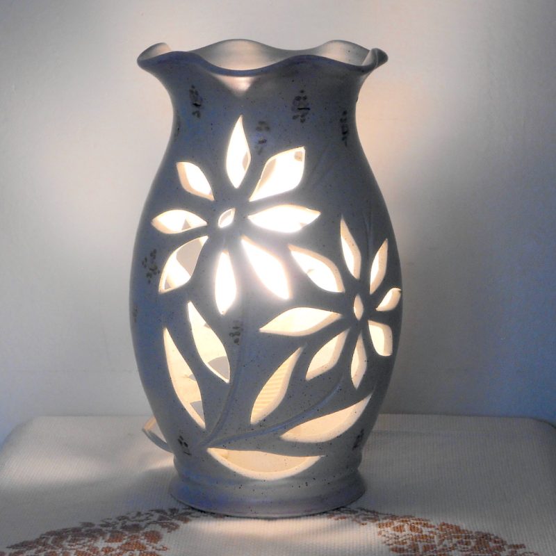 Lampe - pot céramique découpé