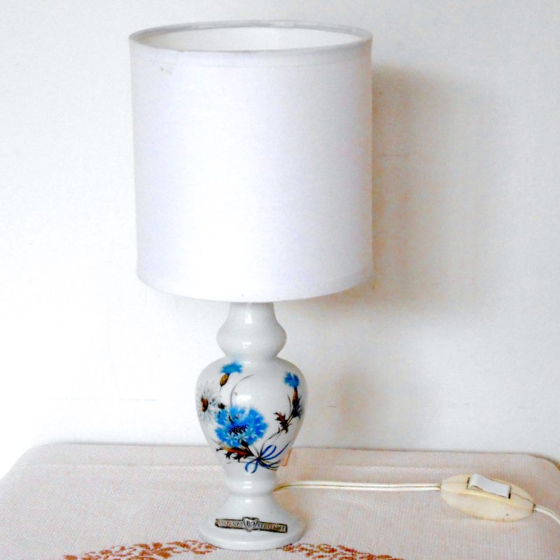 Lampe - petite -porcelaine blanc et bleue