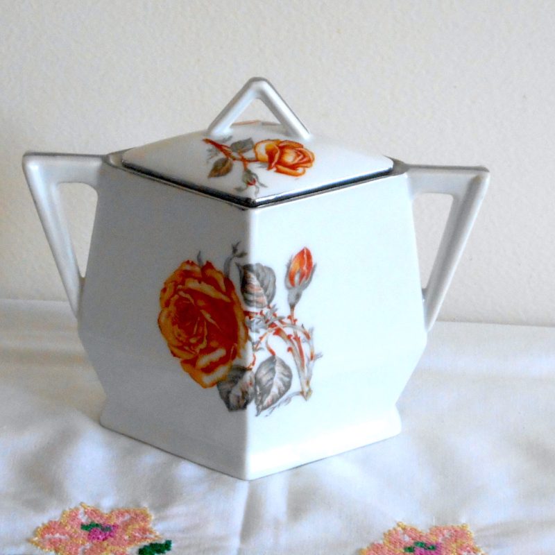 Sucrier - en losange - les roses