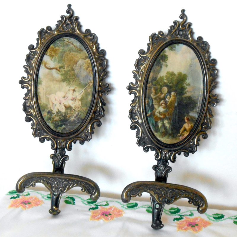 Porte-manteau laiton - 2 patères médaillon