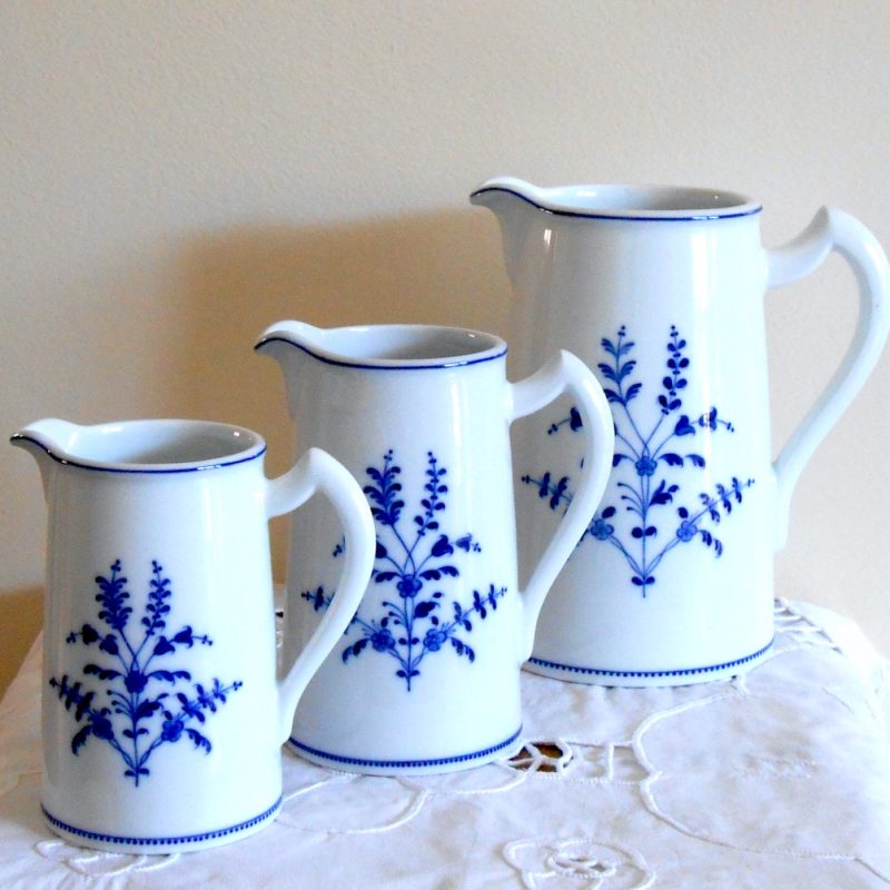 Pot - blanc bleu SÉRIE de 3