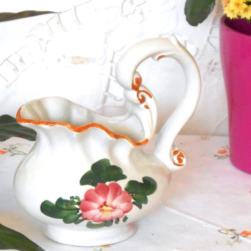 Pot - Porcelaine fleur liseret rouille