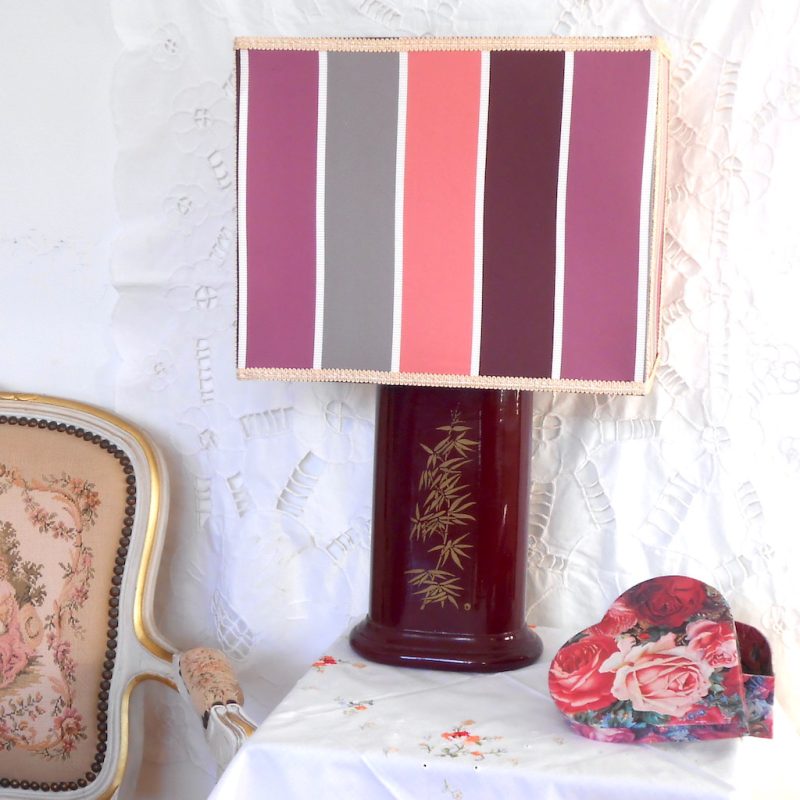 Lampe - Rayée bordeaux bambous