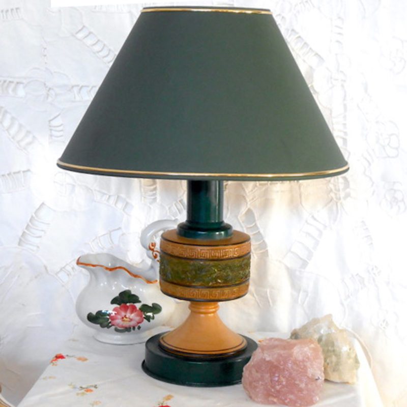 Lampe verte - feuilles d'alicante