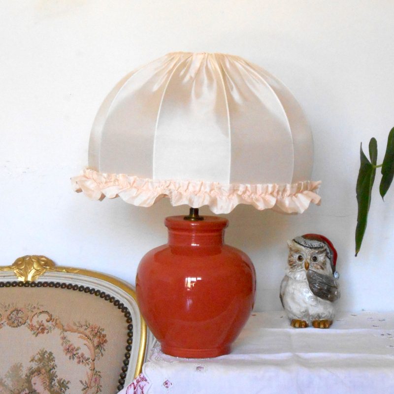 Lampe champignon - abat-jour pêche