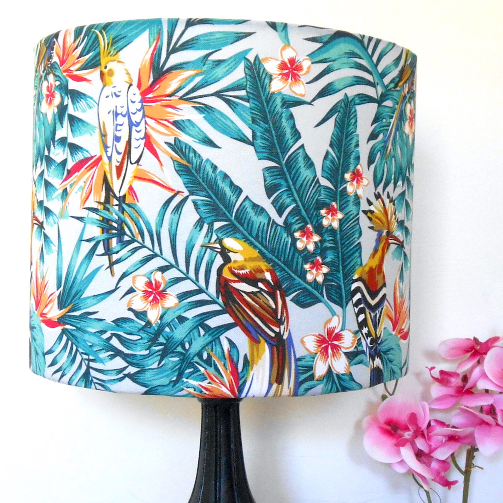 Lampe - noir tissus oiseaux – Image 2