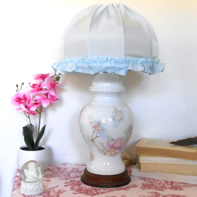 Lampe - vintage fleur oiseau
