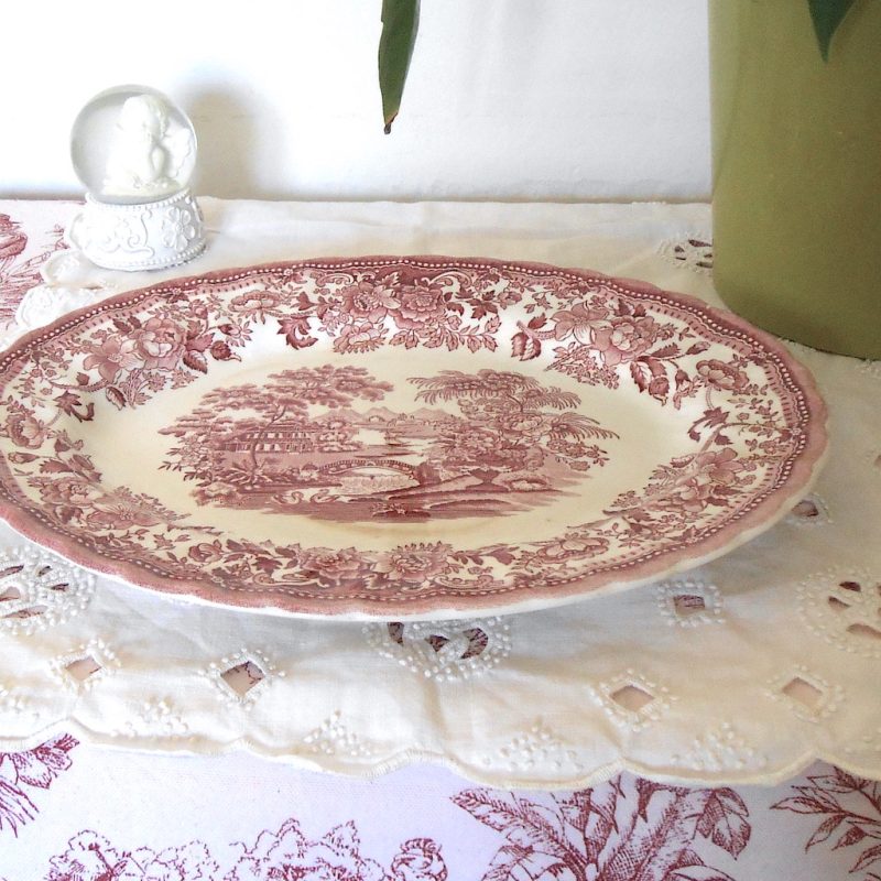 Plat - rose motif anglais