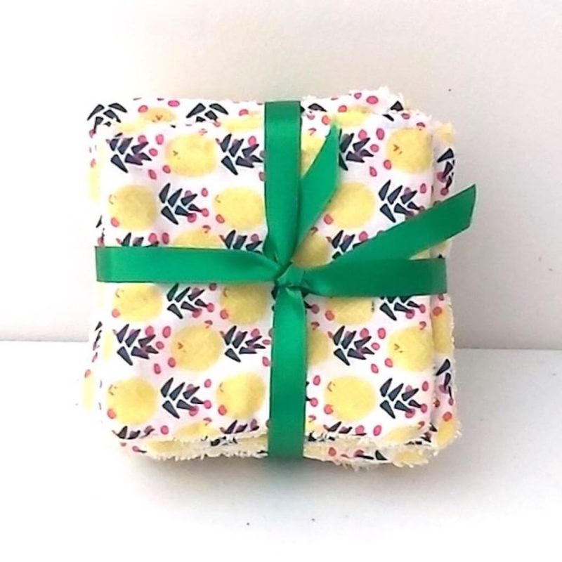 Lingettes jaunes ruban vert