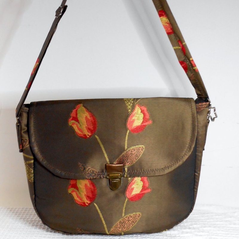 Rabat tissus soyeux marron TULIPES