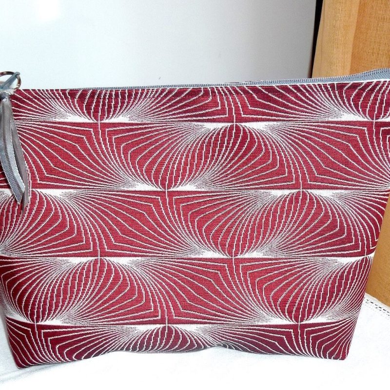 Pochette bordeaux gris SPIRALES