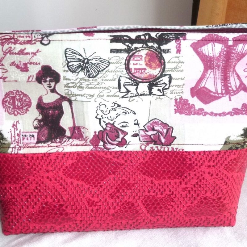 Pochette FEMME simili ROSE