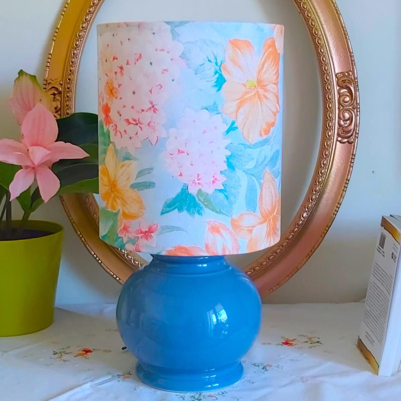 Lampe - Boule Céramique BLEUE