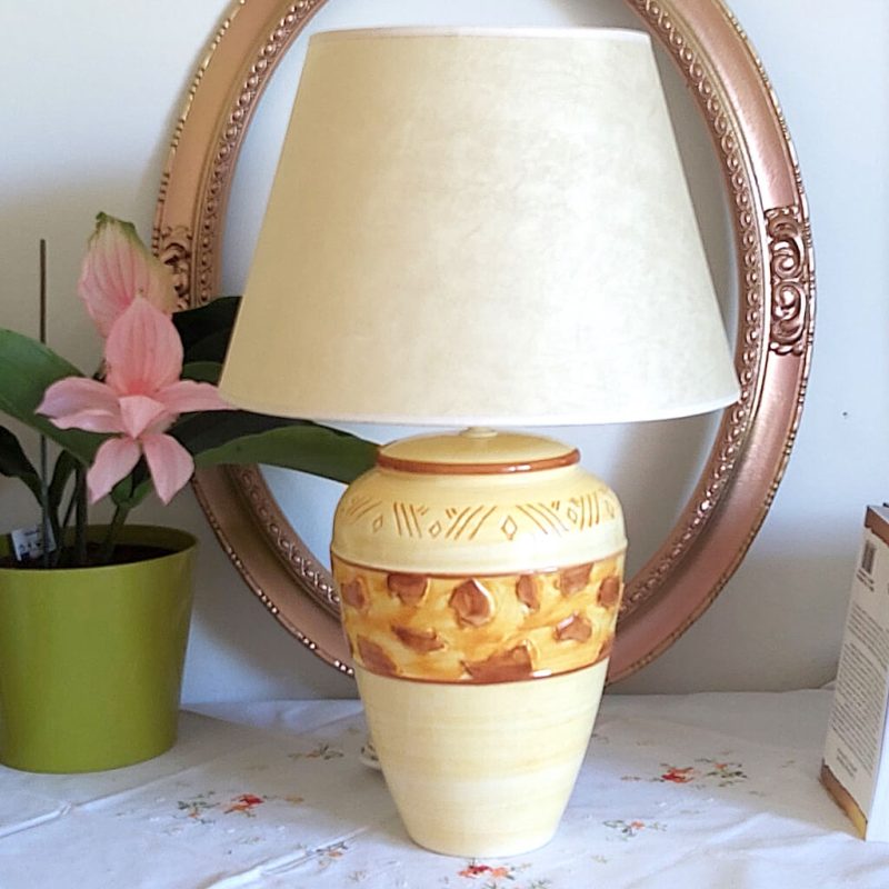 Lampe - Céramique Jaune BANDE Rouille