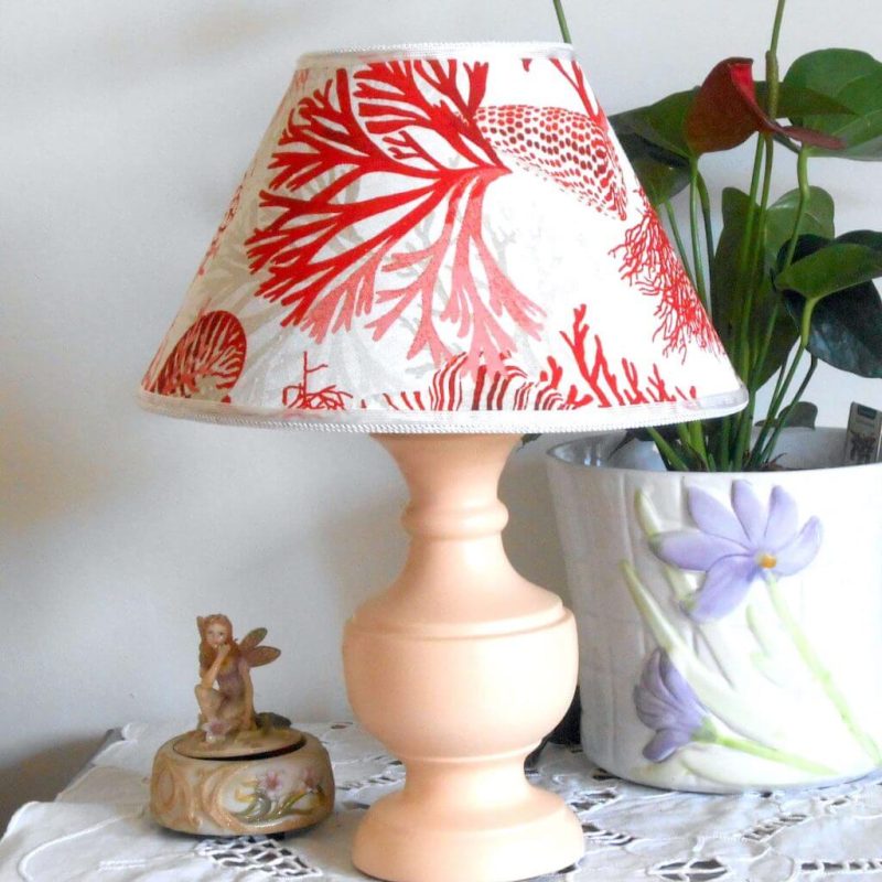 Lampe - Pied Rose Shabby CORAIL