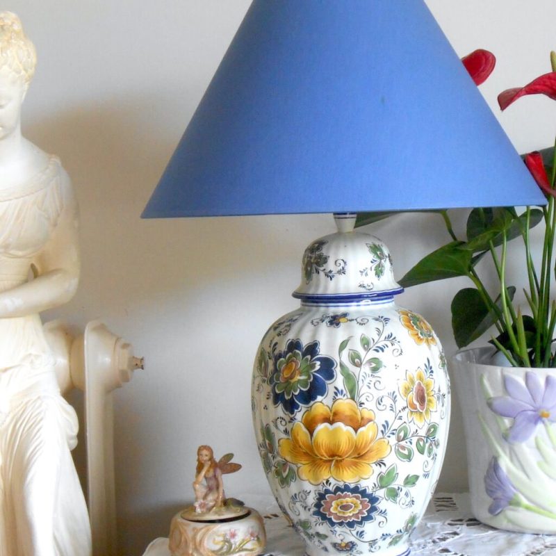 Lampe - PORCELAINE Fleurs BLEUES