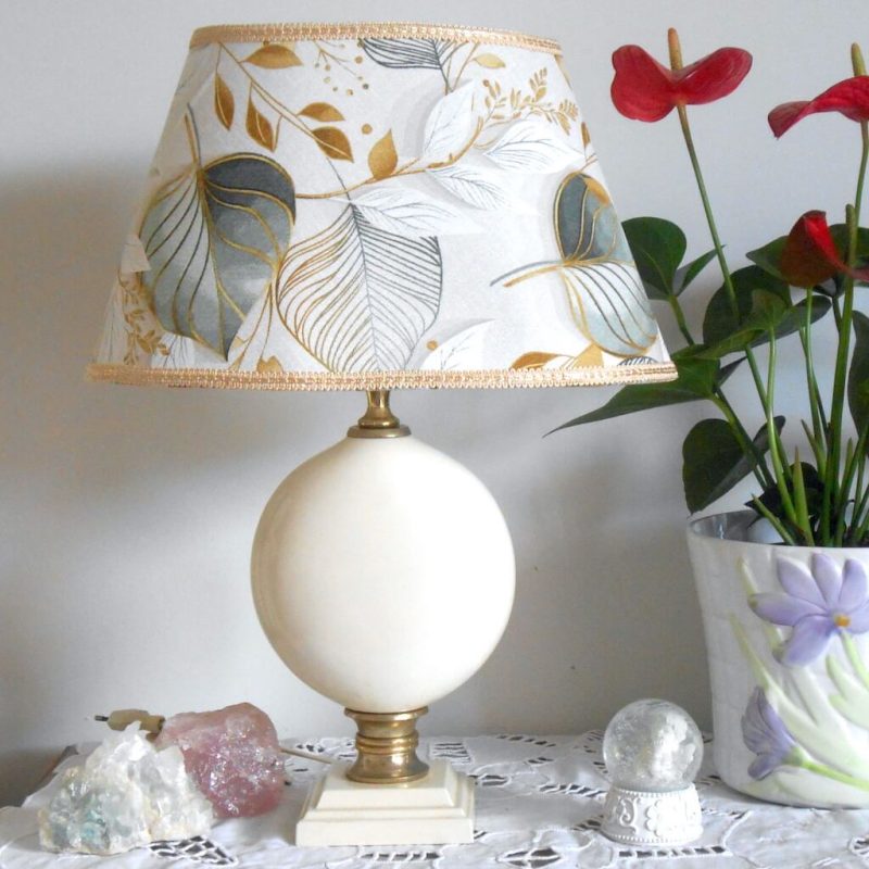 Lampe - MÉDAILLON Écru Or