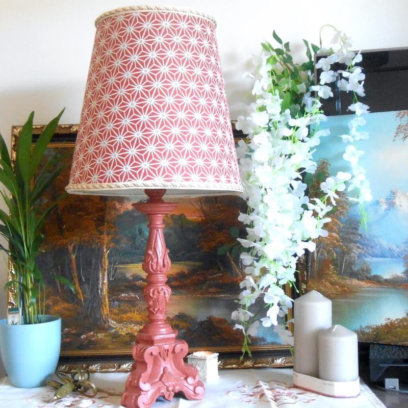 Lampe - Grande Bois Scuplté - terracotta - abatJour ETOILES
