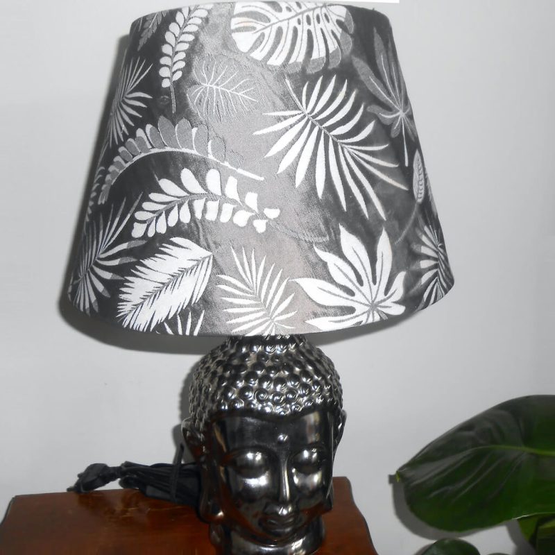 Lampe - BOUDA abatjour gris feuillage