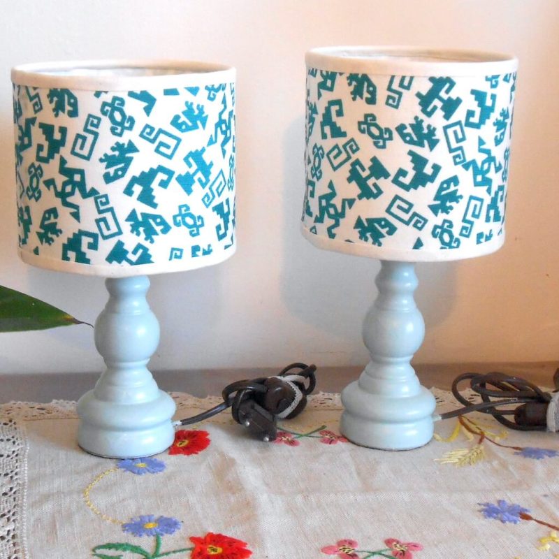 Lampes 2 -petites Vert clair SHABBY