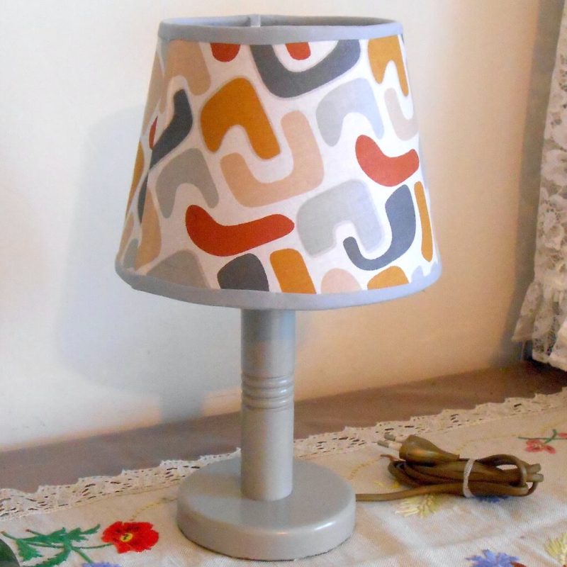 Lampe - Petite pied bois GRIS Chevet