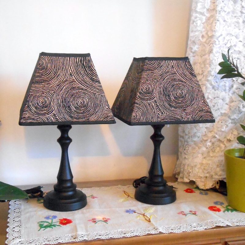 Lampes 2 - METAL Noir - Spirales Mordorées